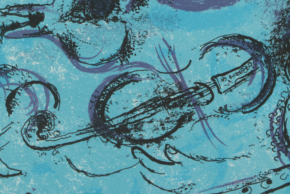 Marc Chagall 1957 Limited Edition Lithograph "The Flute Player"