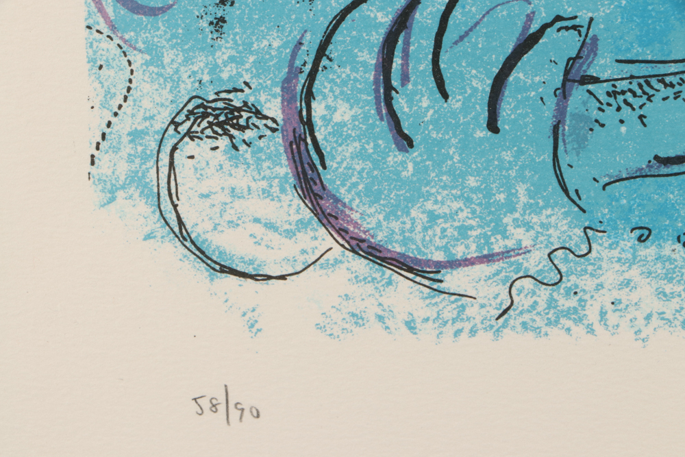 Marc Chagall 1957 Limited Edition Lithograph "The Flute Player"