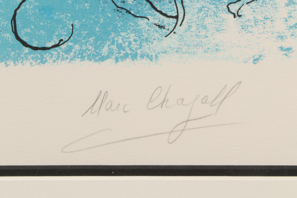 Marc Chagall 1957 Limited Edition Lithograph "The Flute Player"