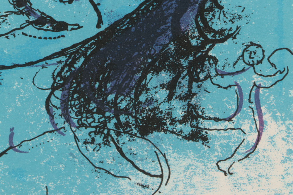 Marc Chagall 1957 Limited Edition Lithograph "The Flute Player"