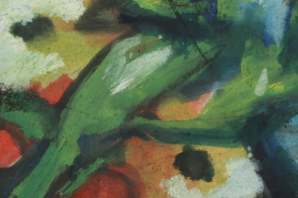 Jens Jensen Floral Arrangement Oil Painting on Paper