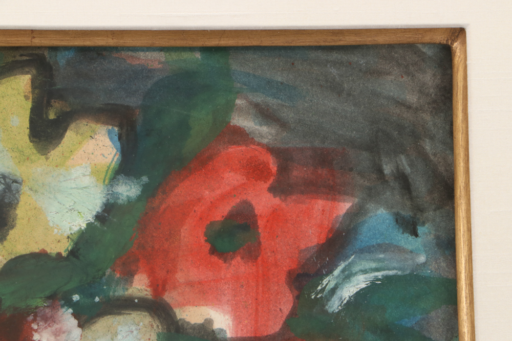 Jens Jensen Floral Arrangement Oil Painting on Paper