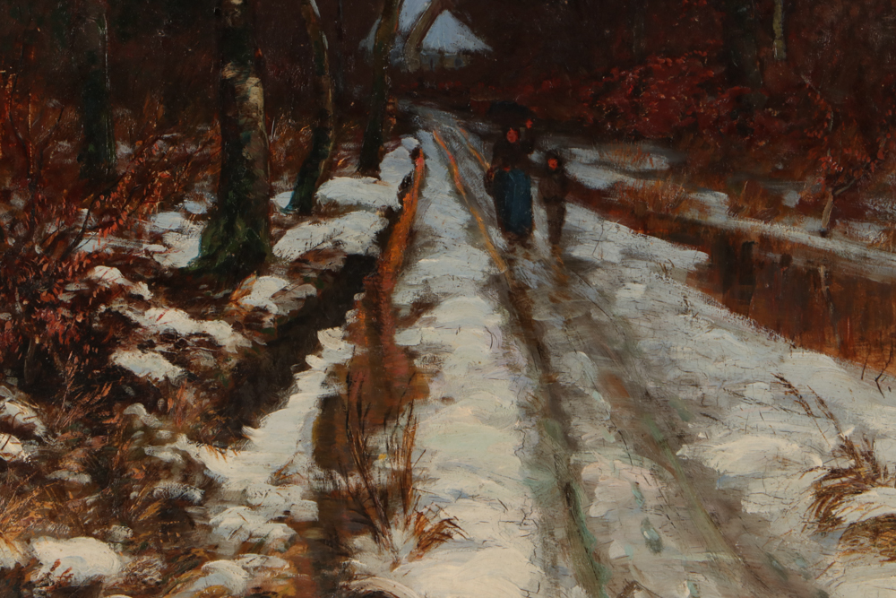 Willem Hendrik Eickelberg Oil Landscape on Wood Panel