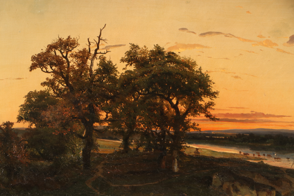 Louis Leroy 1855 Oil Landscape Painting on Canvas