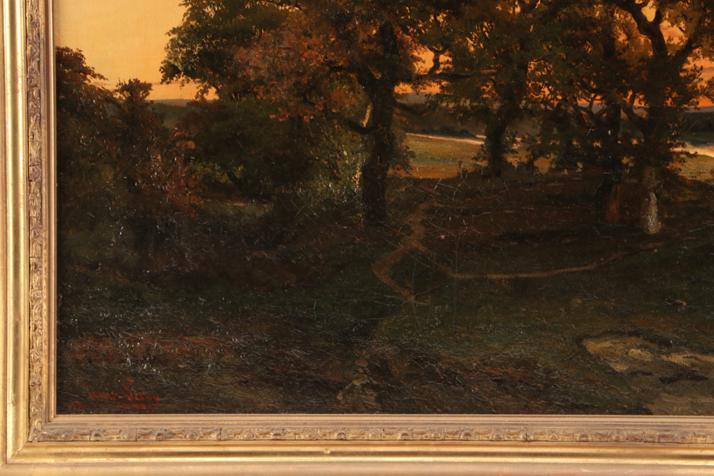 Louis Leroy 1855 Oil Landscape Painting on Canvas