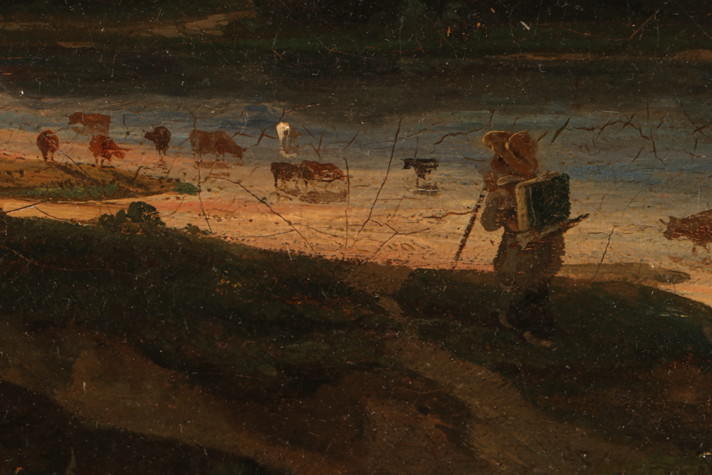 Louis Leroy 1855 Oil Landscape Painting on Canvas