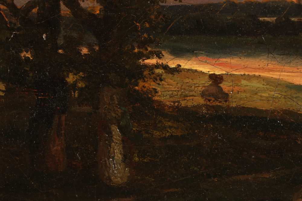 Louis Leroy 1855 Oil Landscape Painting on Canvas