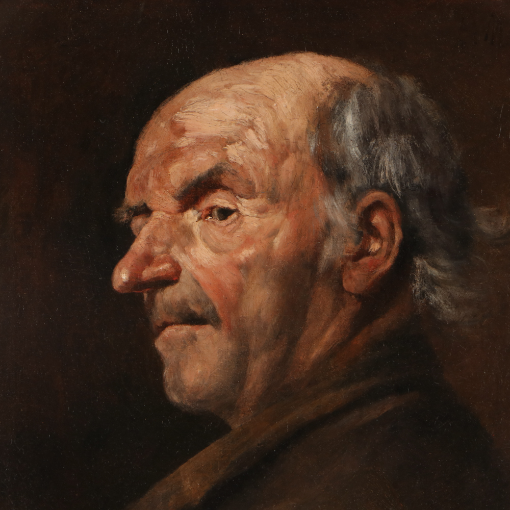 Henry Mosler Late 19th-Century Oil Portrait Painting