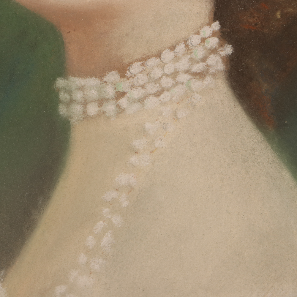 Everett Shinn Early 20th Century Pastel Portrait on Paper