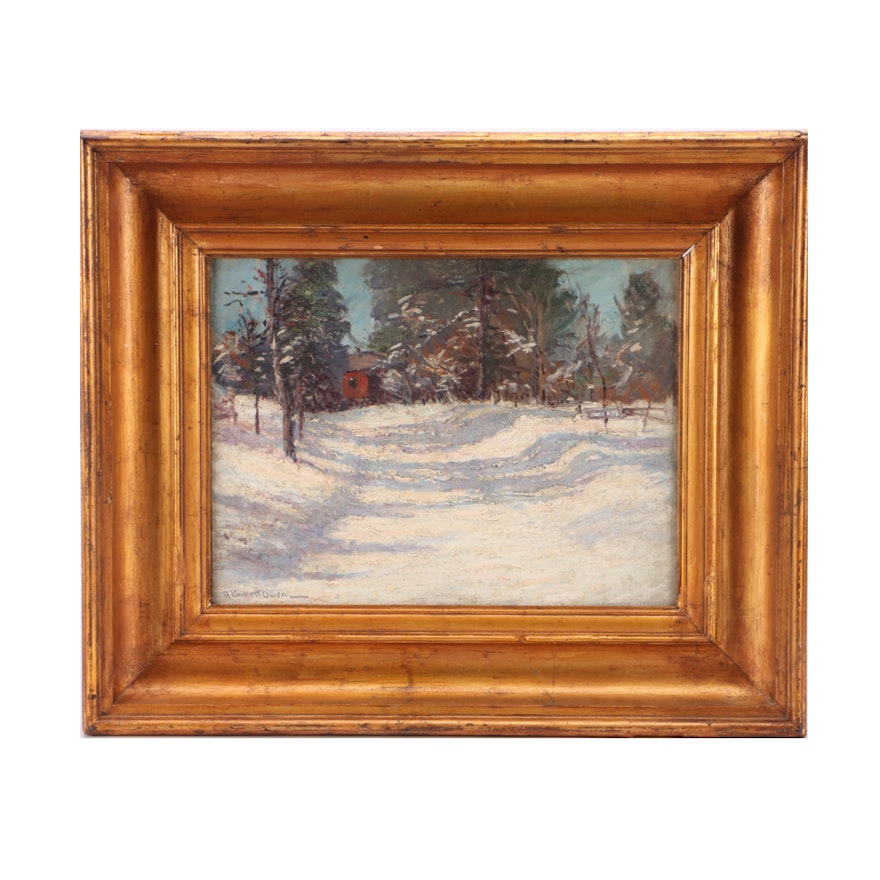 Robert Emmett Owen Oil Landscape on Canvas Board