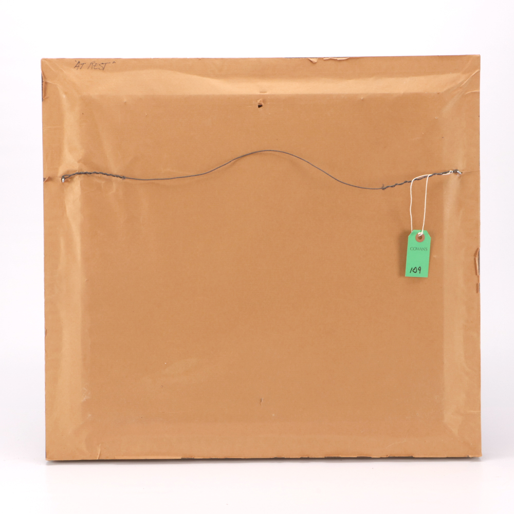 Paul Chidlaw Abstract Expressionist Coastal Town Landscape Oil Painting