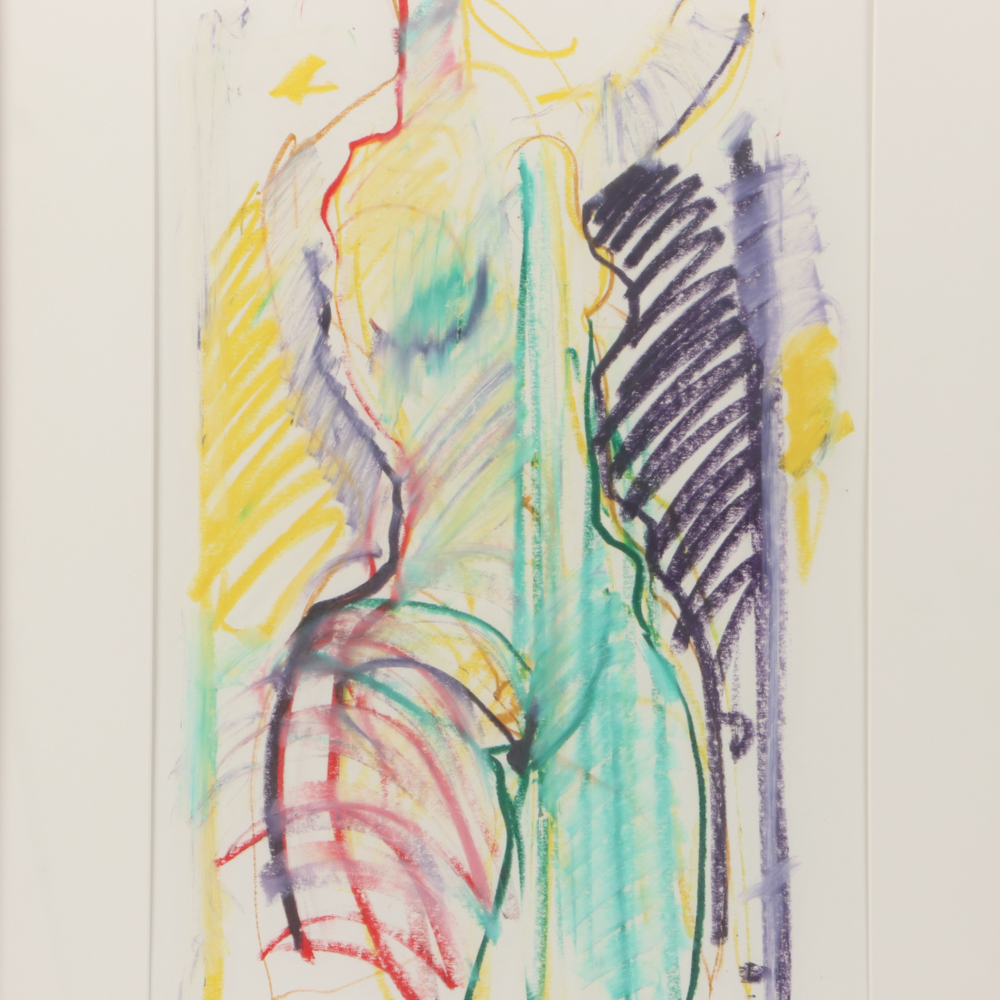 Jack Meanwell 1983 Oil Pastel Figure Drawing