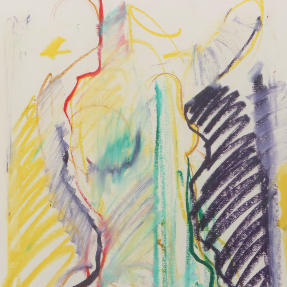 Jack Meanwell 1983 Oil Pastel Figure Drawing