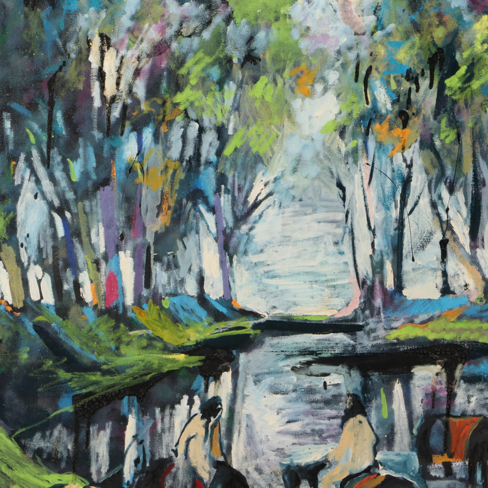 Earl Biss Oil on Canvas "Resting Place of the Black Water Clan"