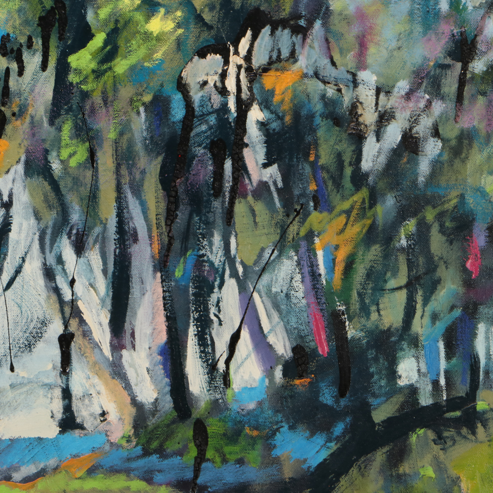 Earl Biss Oil on Canvas "Resting Place of the Black Water Clan"