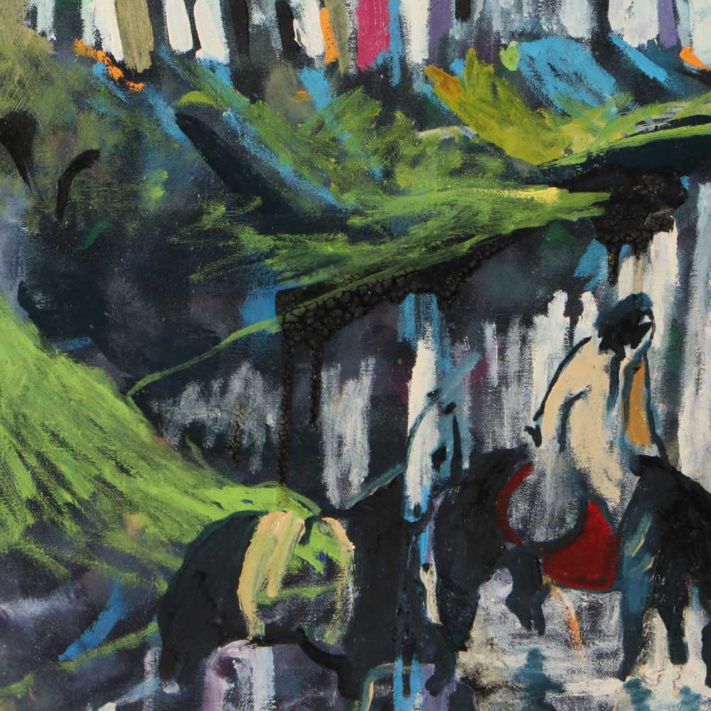 Earl Biss Oil on Canvas "Resting Place of the Black Water Clan"