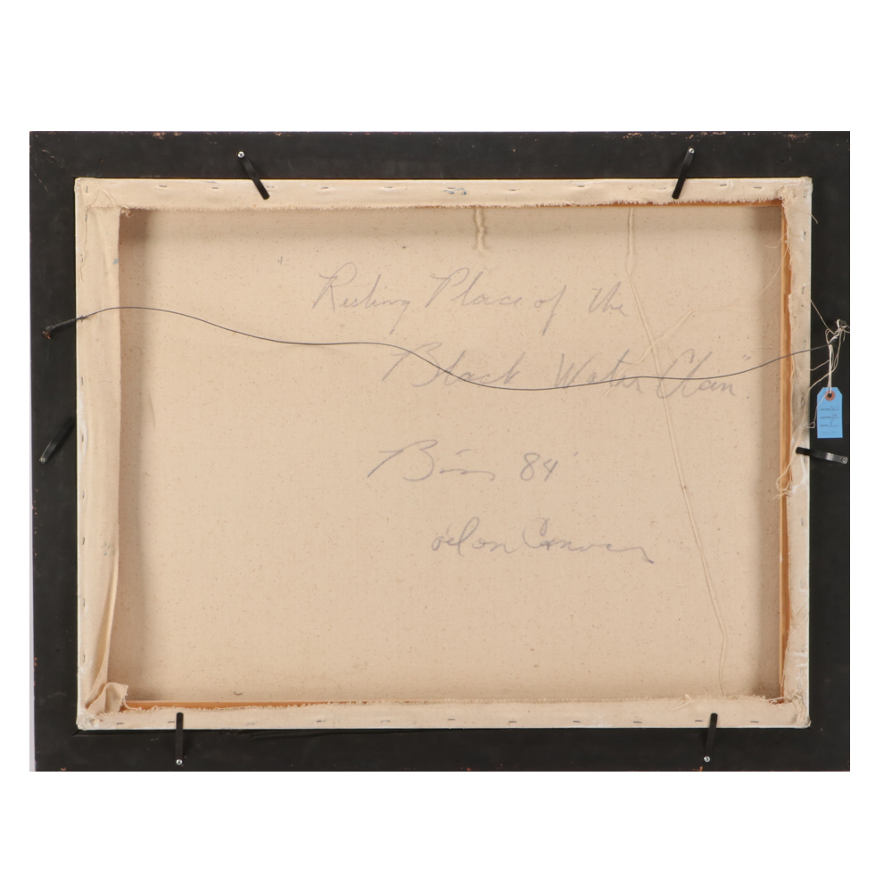 Earl Biss Oil on Canvas "Resting Place of the Black Water Clan"