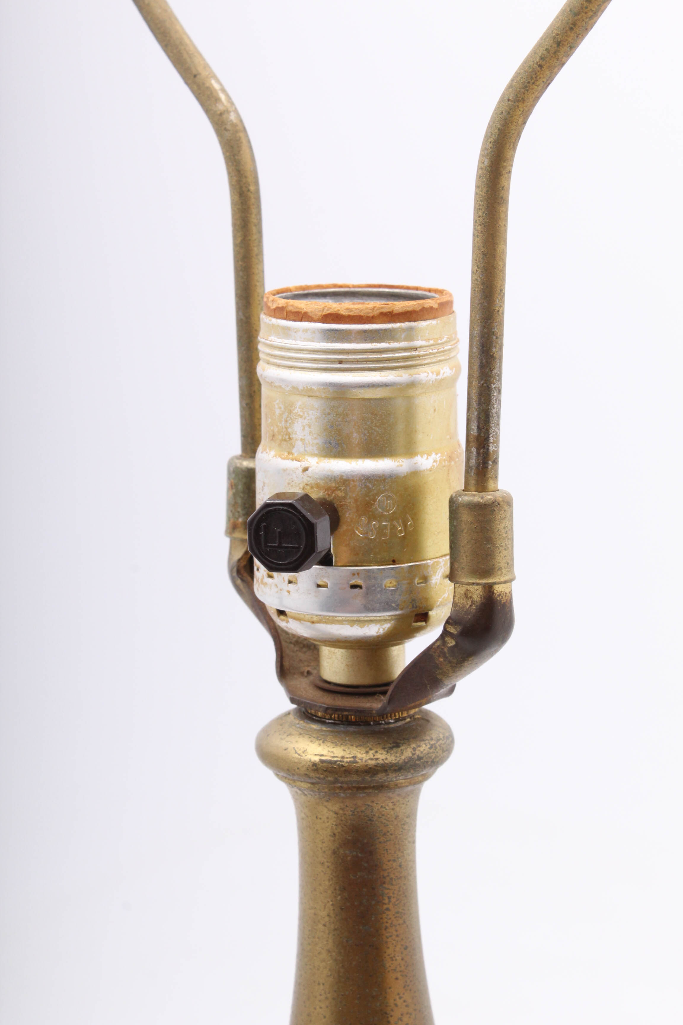 Mid Century Brass and Composite Reticulated Lamps