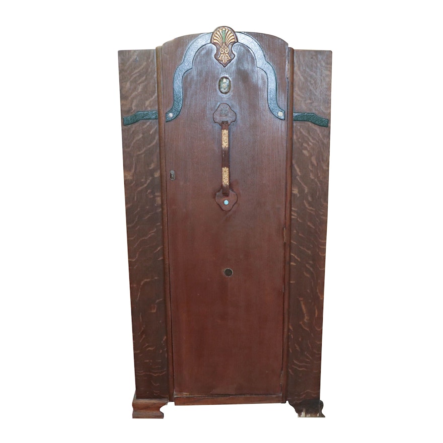 Art Deco Oak Wardrobe, Early 20th Century