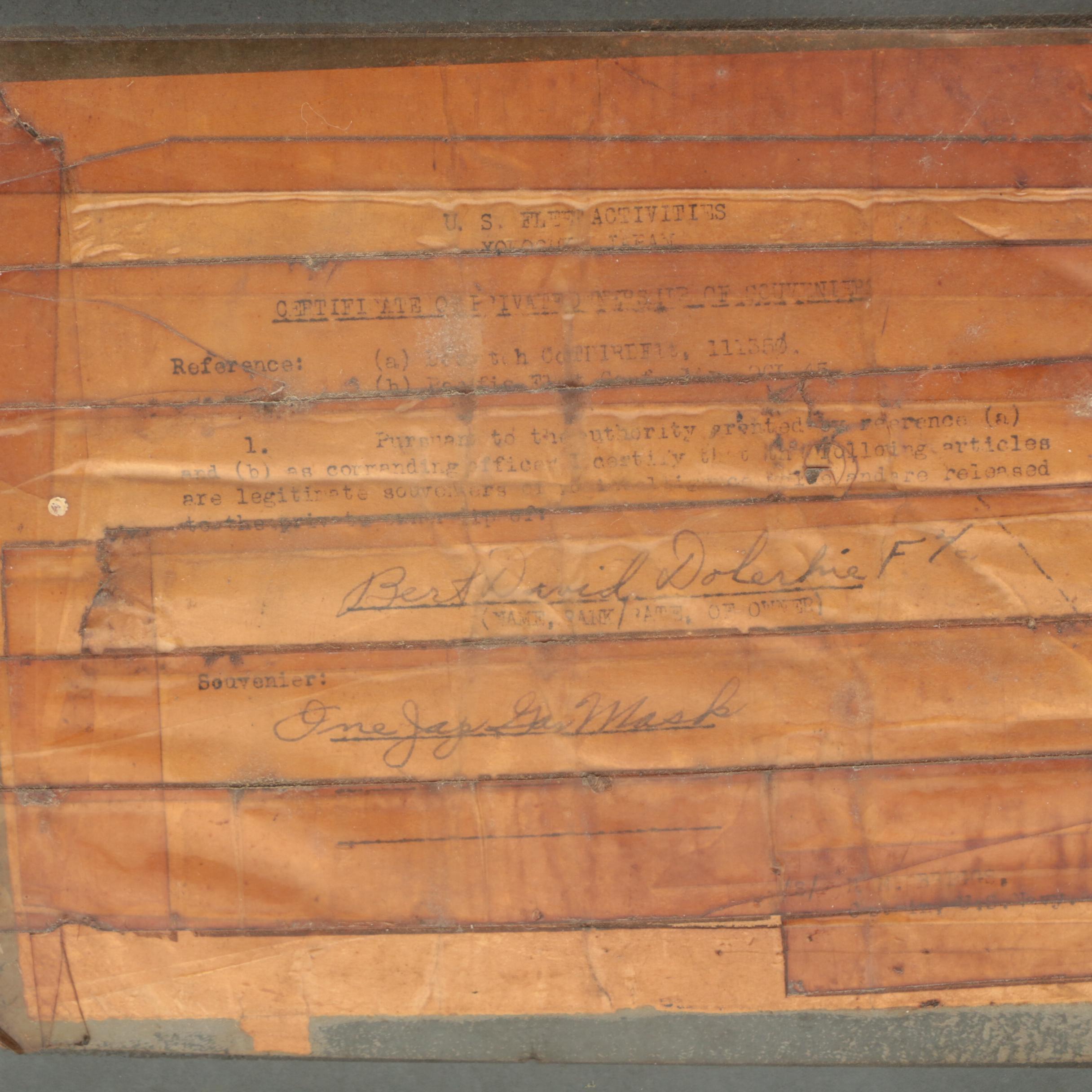 Japanese WWII Era Gas Mask with Case