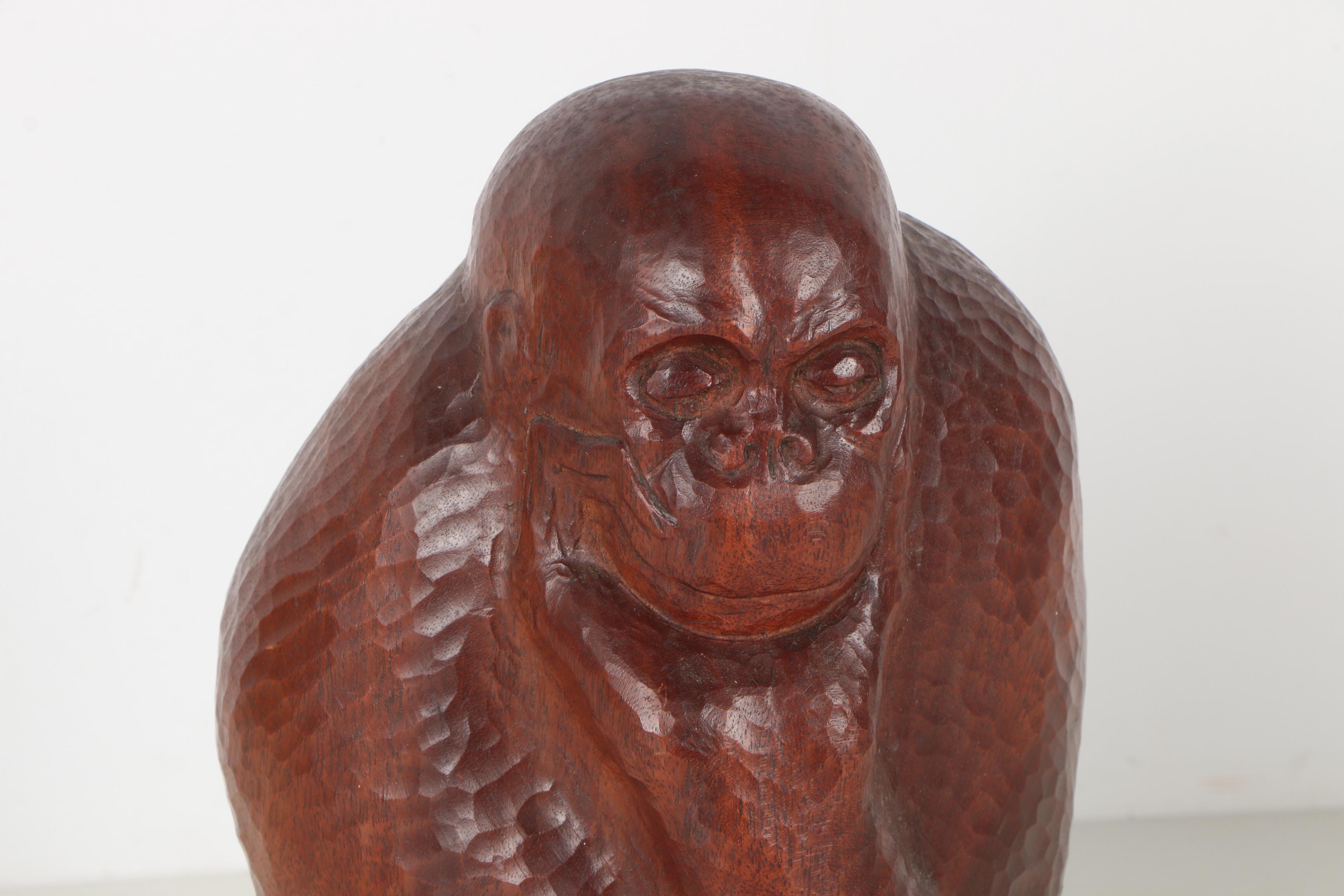 Wood Carving of an Ape