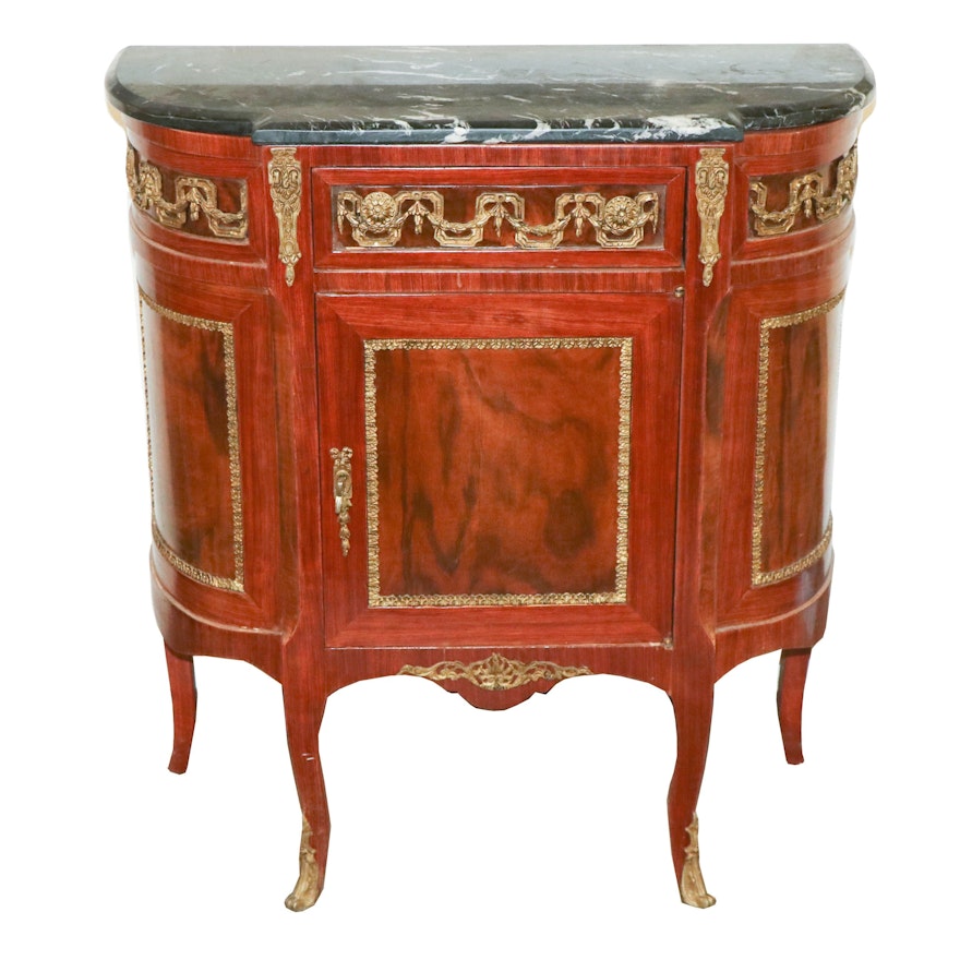 Louis XV Style Mahogany Finish Cabinet, 20th Century