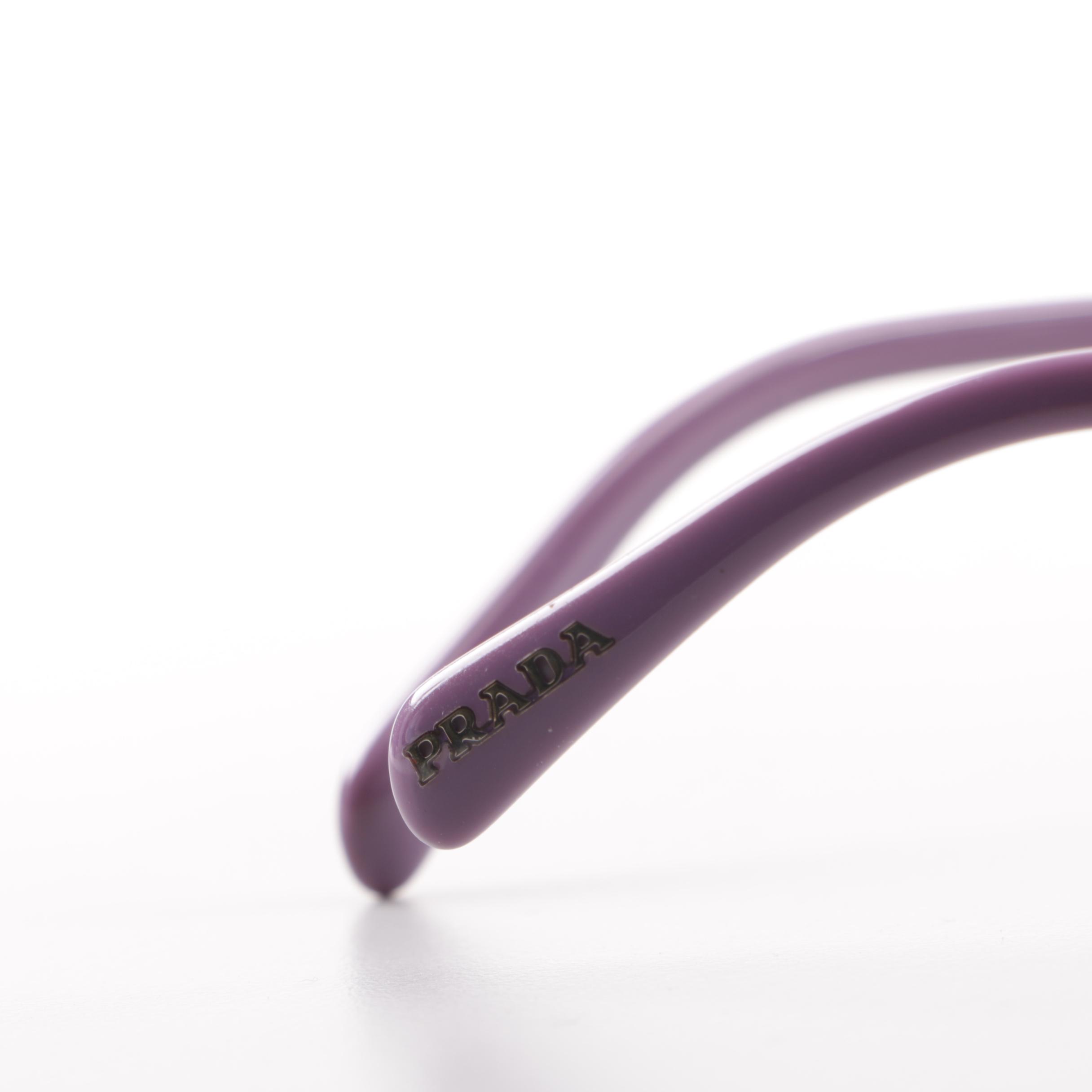 Prada Semi-Rimless Purple Eyeglasses
