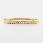 14K Yellow Gold 1.69 CTW Diamond Hinged Bangle Bracelet