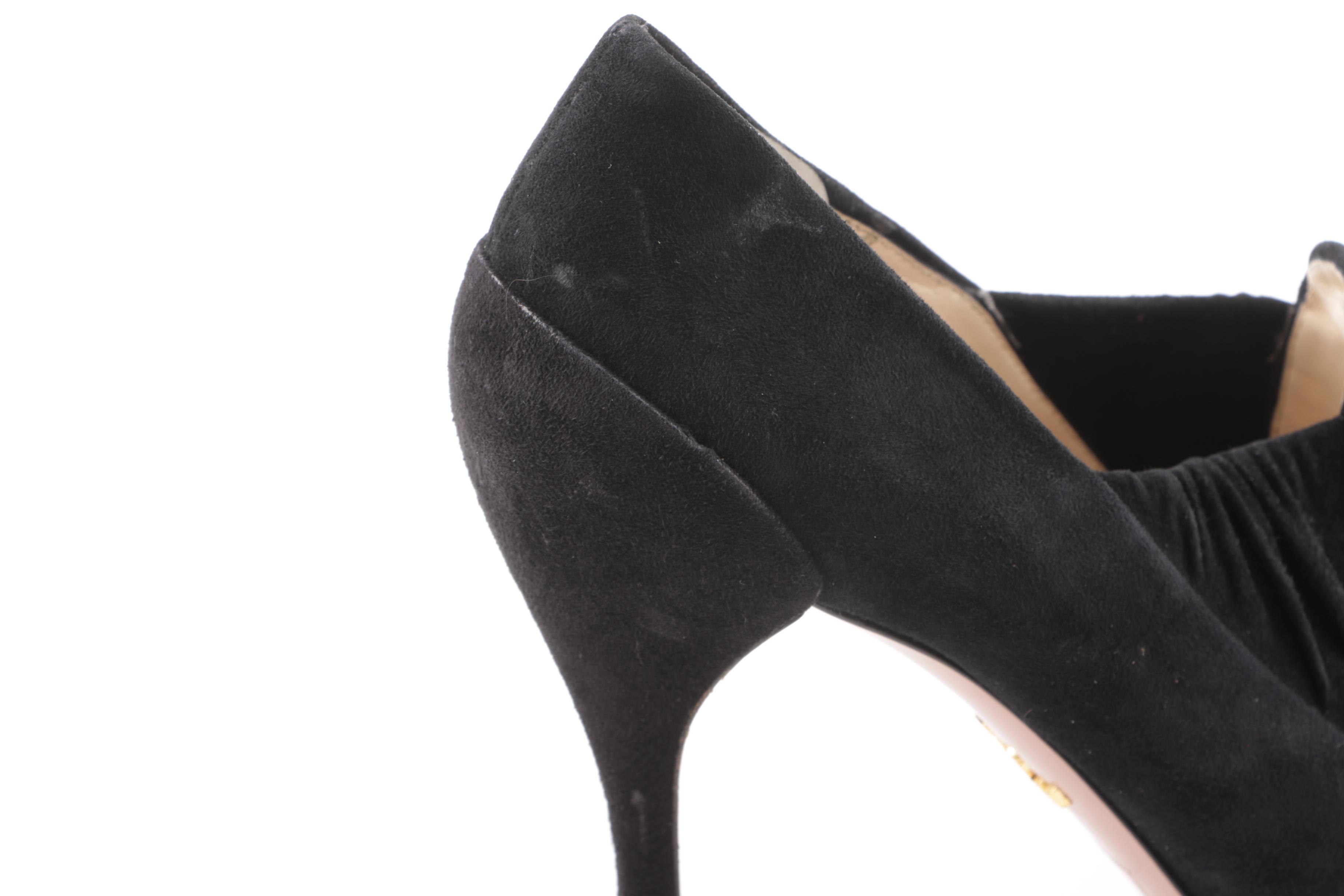 Prada Black Suede High Heels