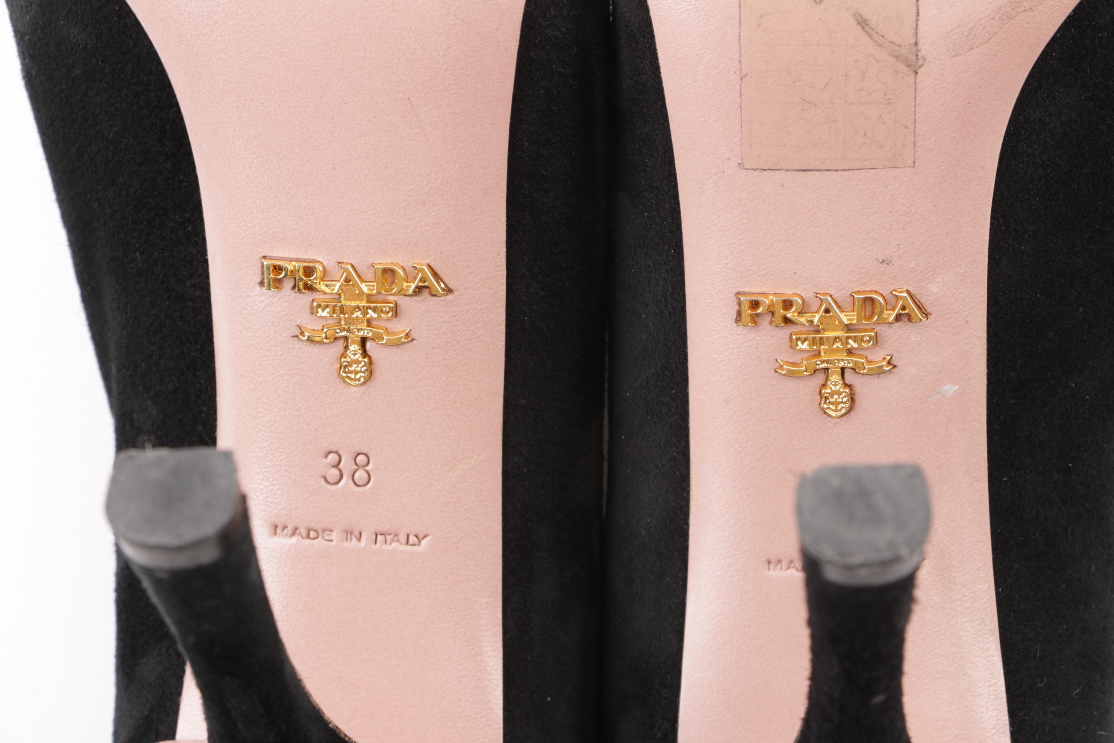 Prada Black Suede High Heels