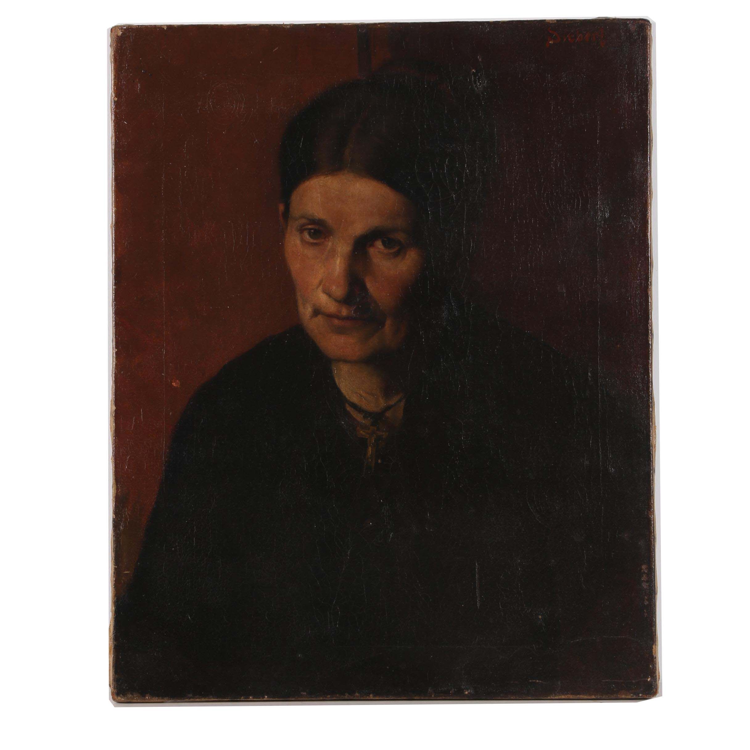 Siebert Mid 19th Century Portrait Oil Painting