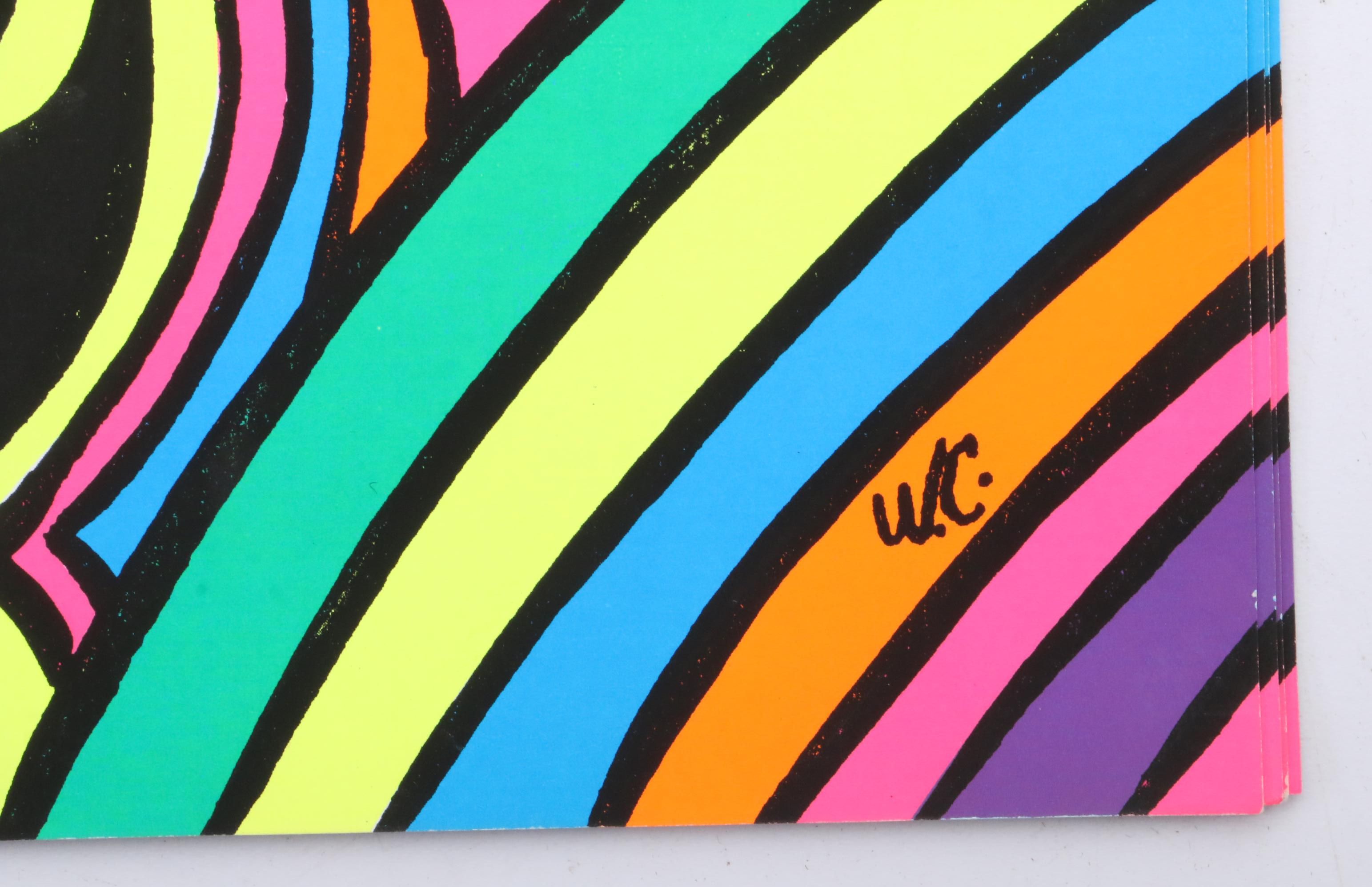 Psychedelic 1970s Vagabond Creations Blacklight Posters