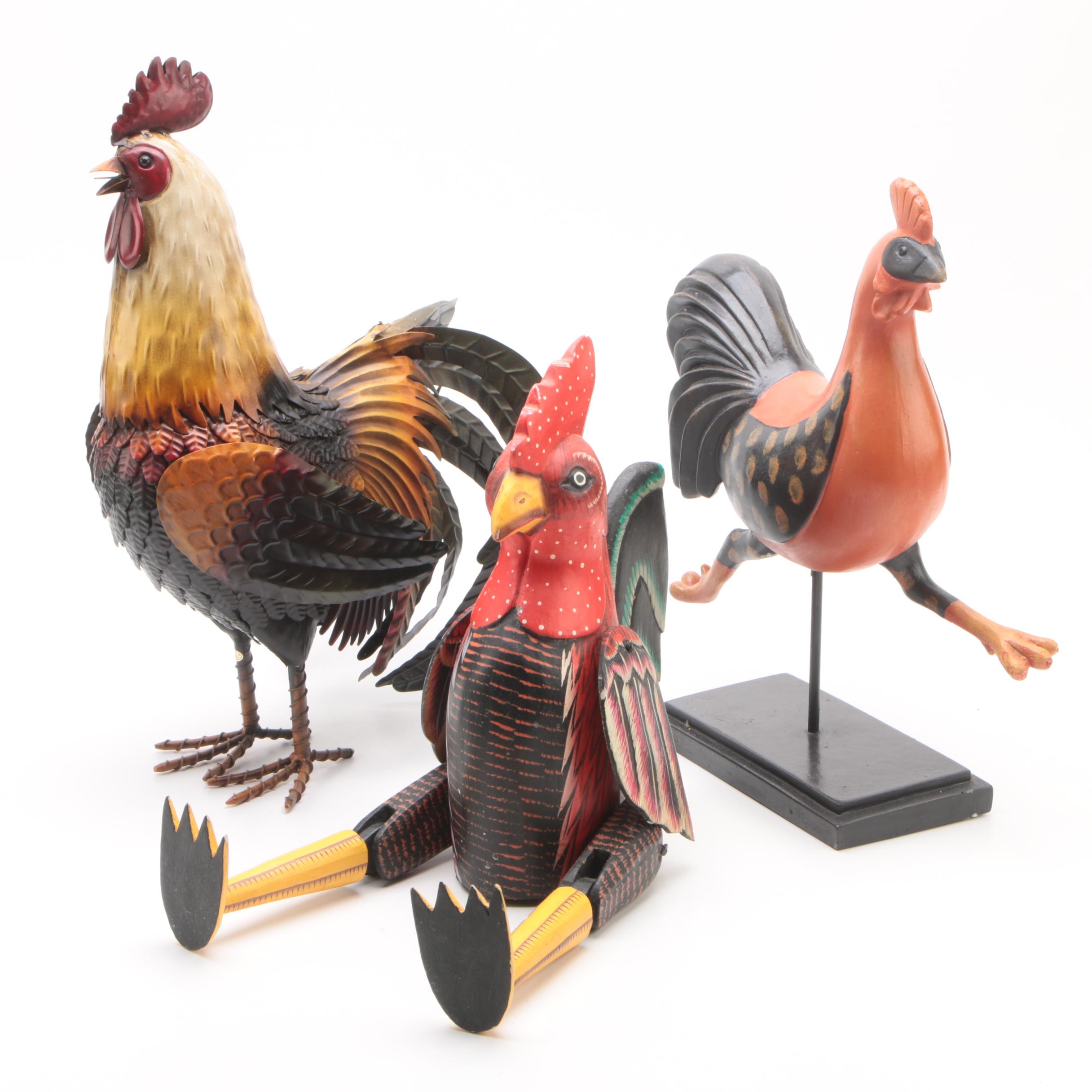 Decorative Rooster Figurines