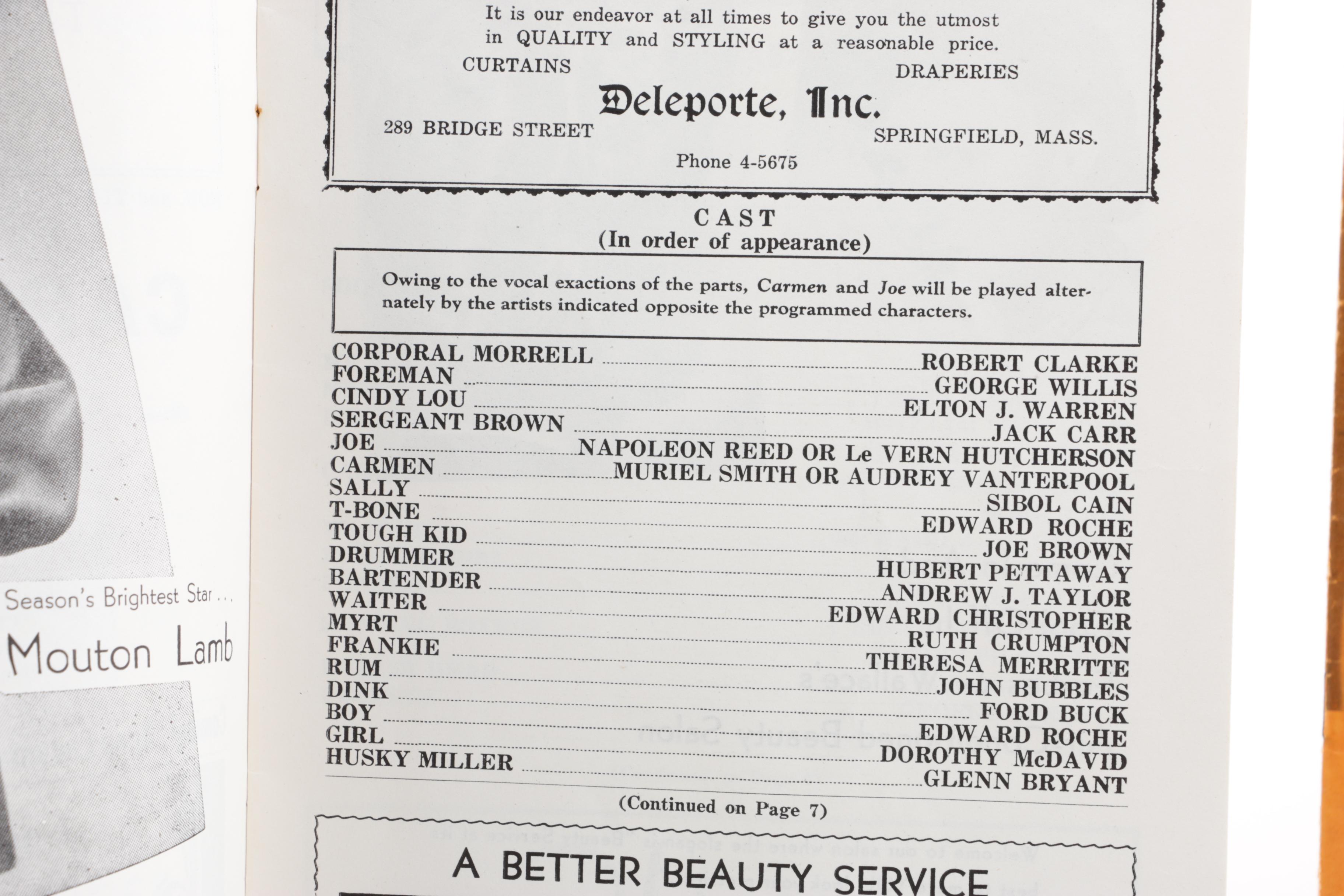 1946 "Carmen Jones" and "Anna Lucasta" Playgoer Programs