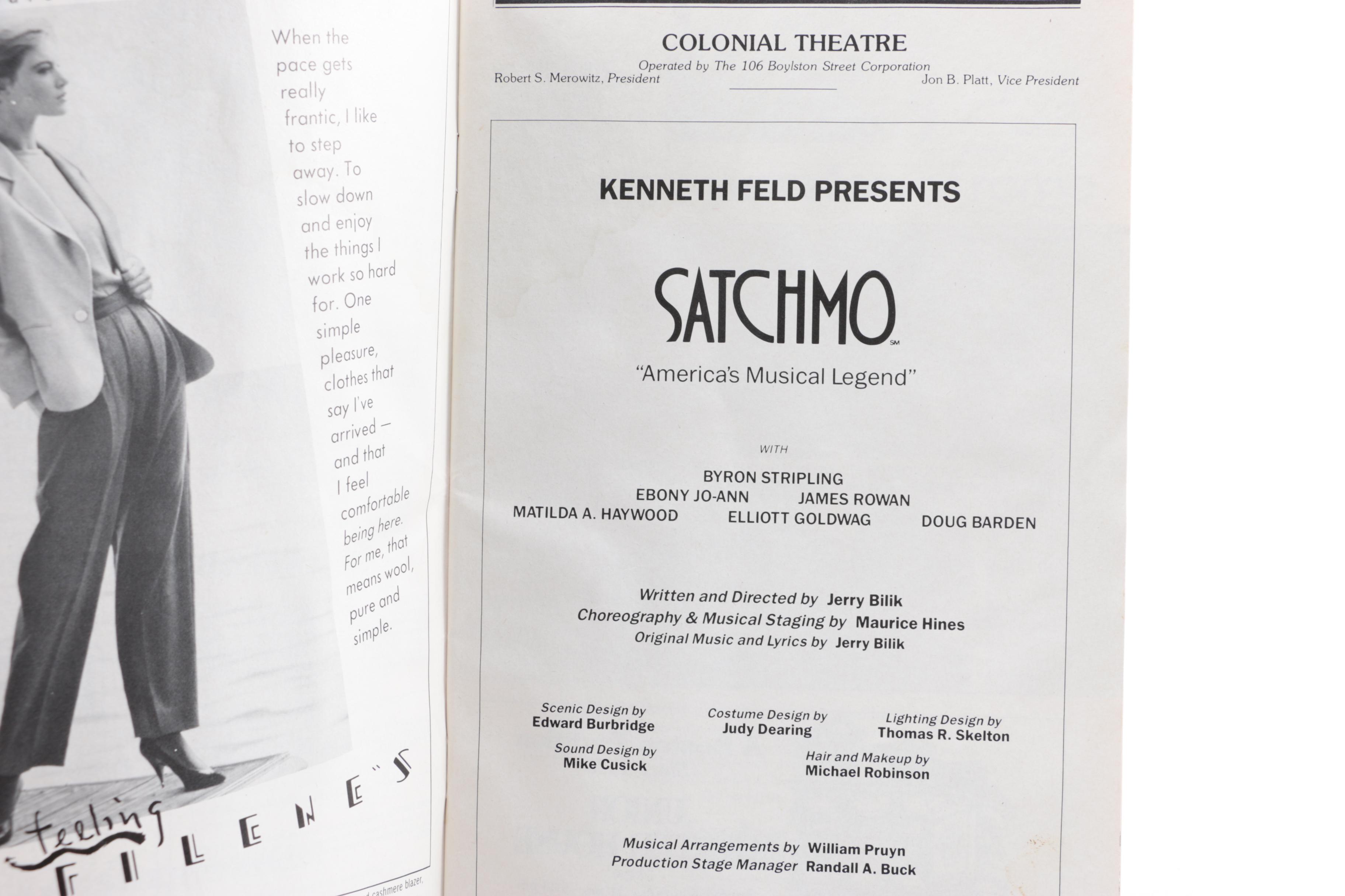 1987 "Satchmo: America's Musical Legend" Playbill