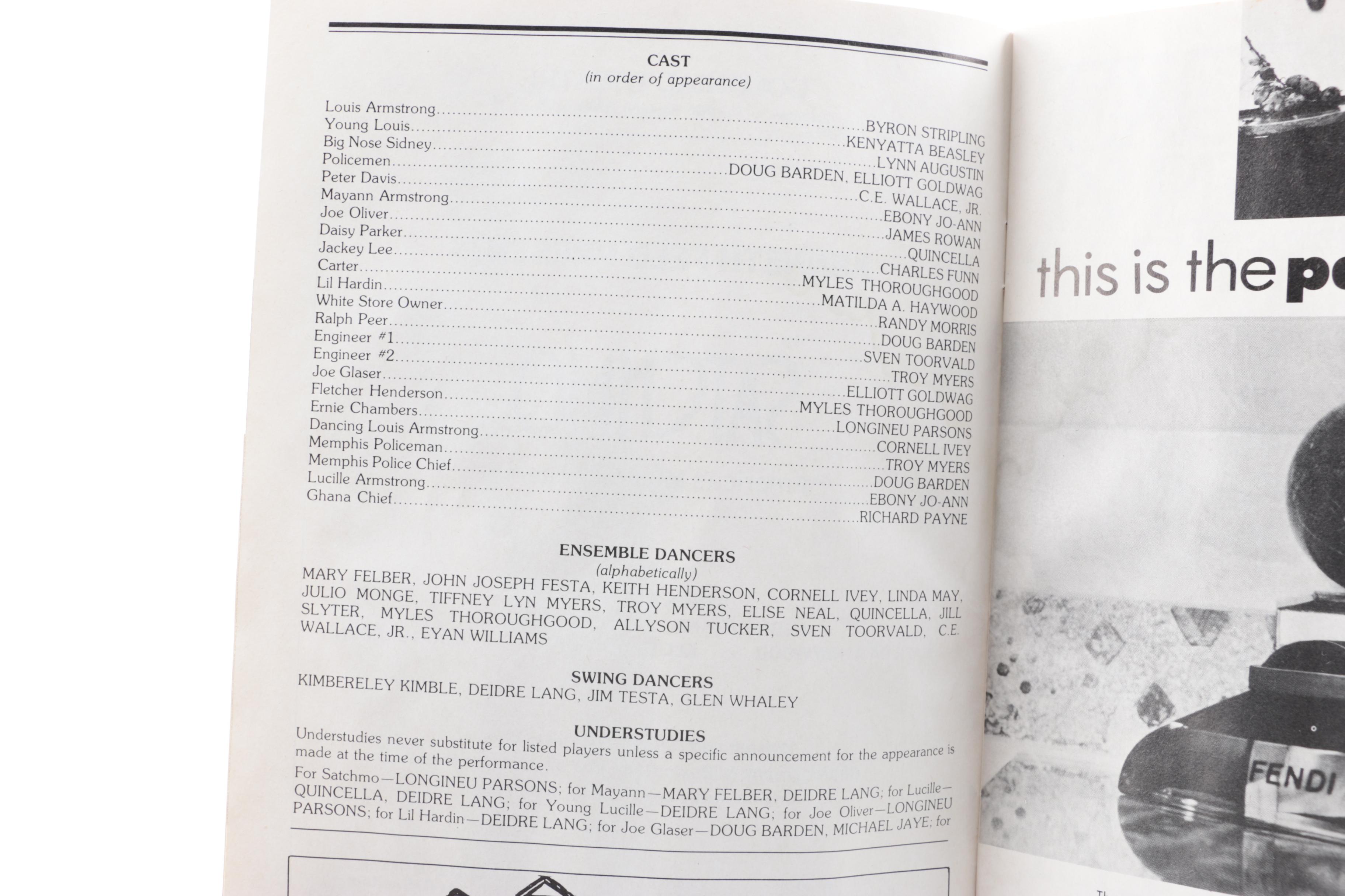 1987 "Satchmo: America's Musical Legend" Playbill