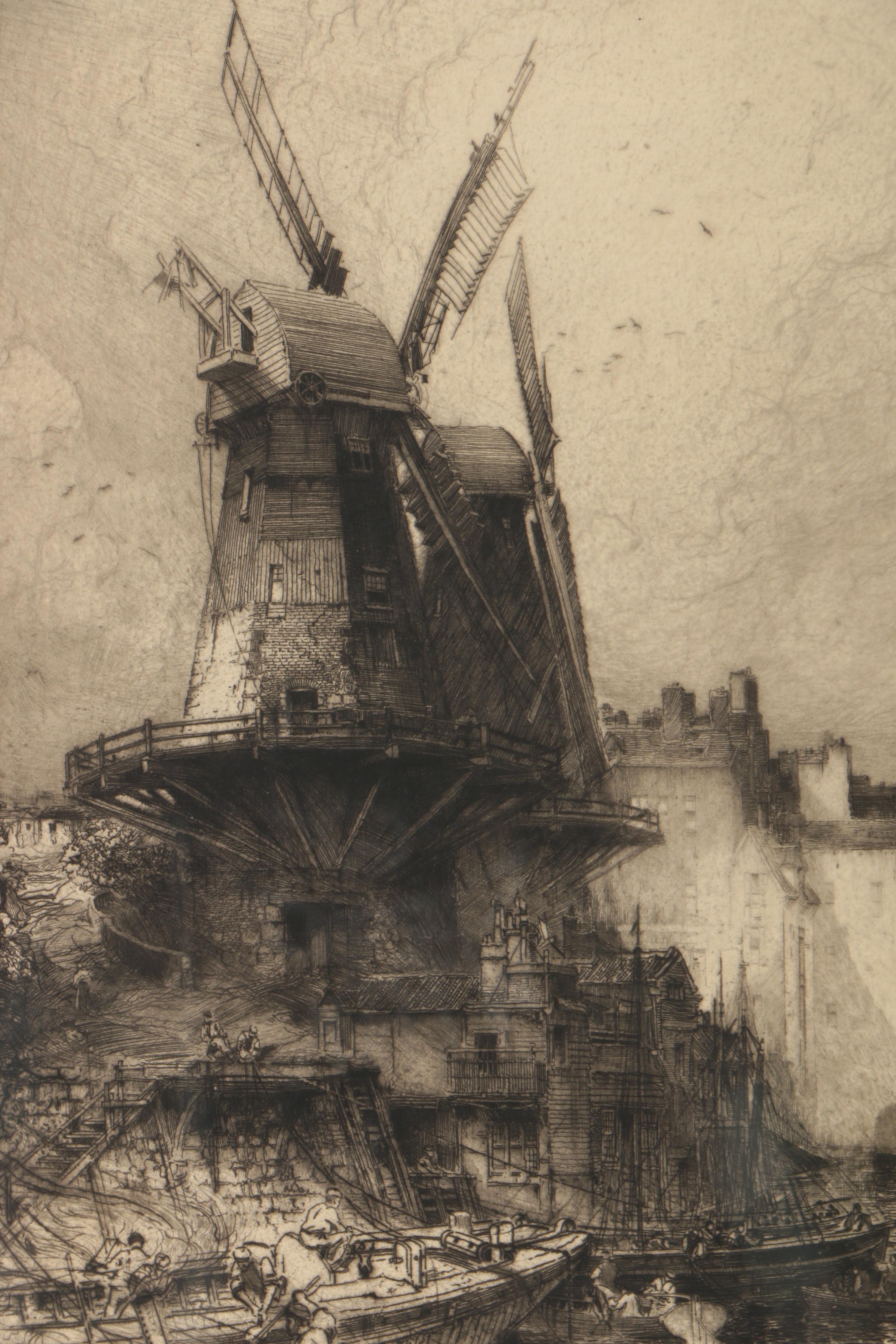 Hedley Fitton Etching "Ancient Landmarks"