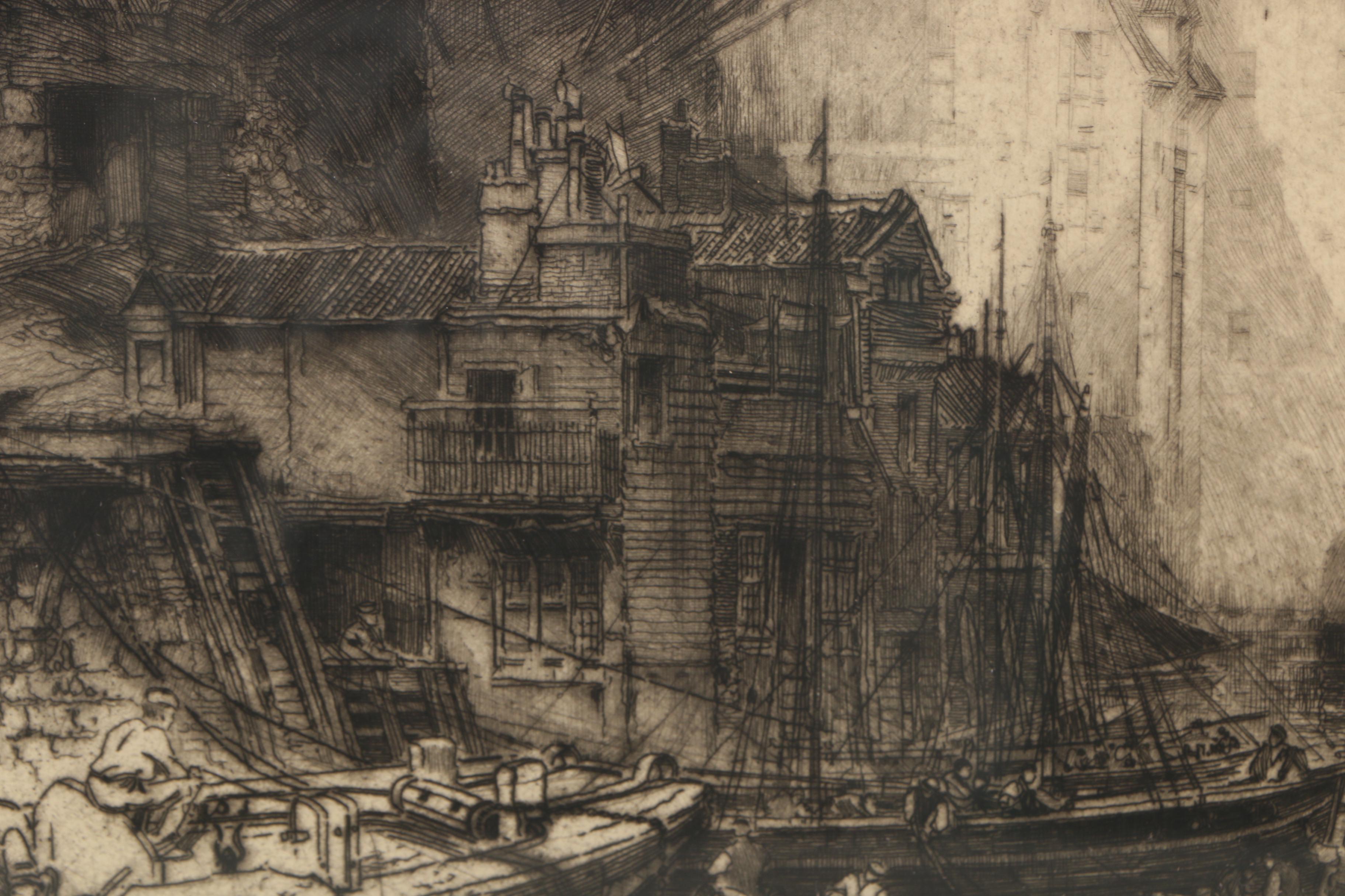 Hedley Fitton Etching "Ancient Landmarks"