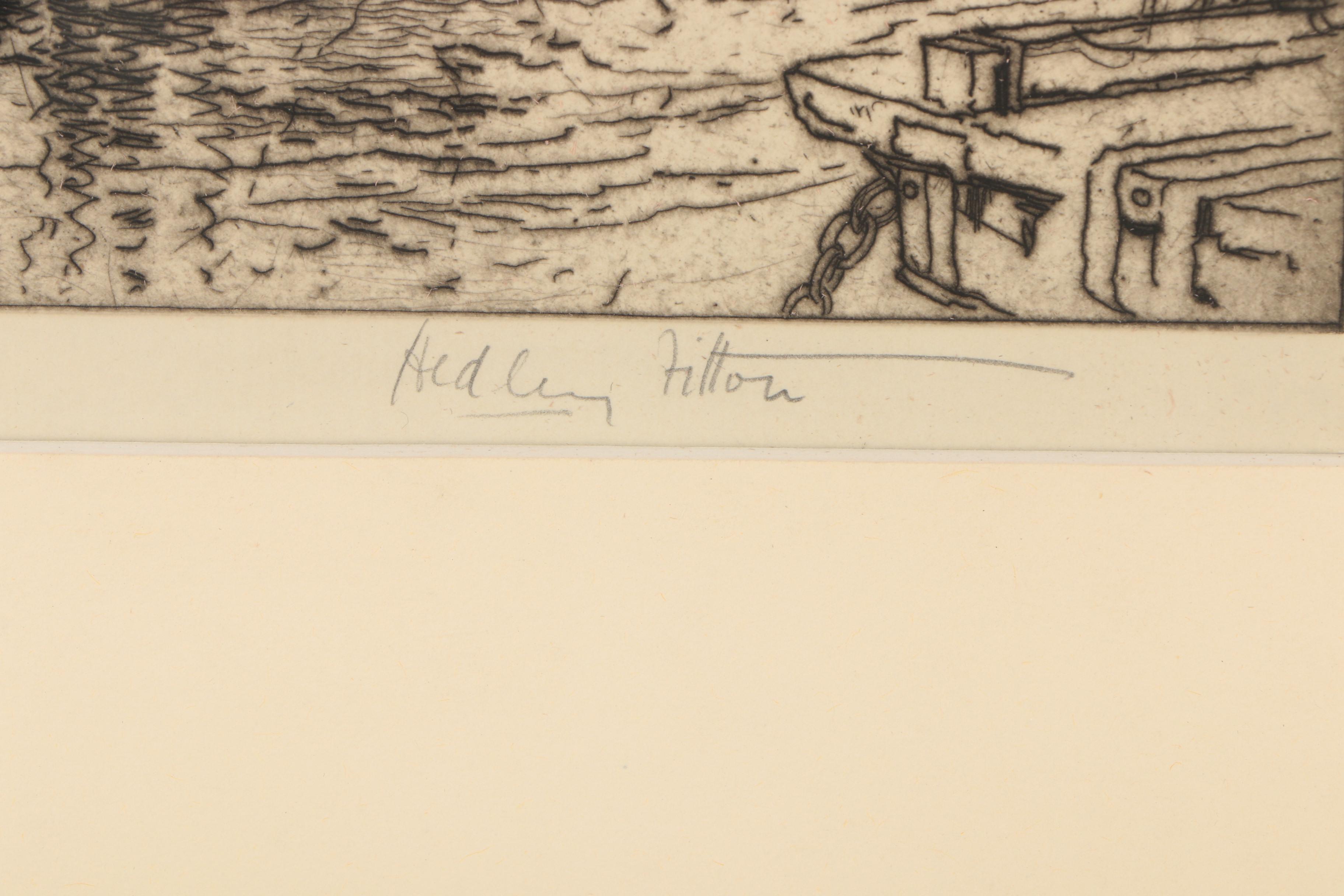 Hedley Fitton Etching "Ancient Landmarks"