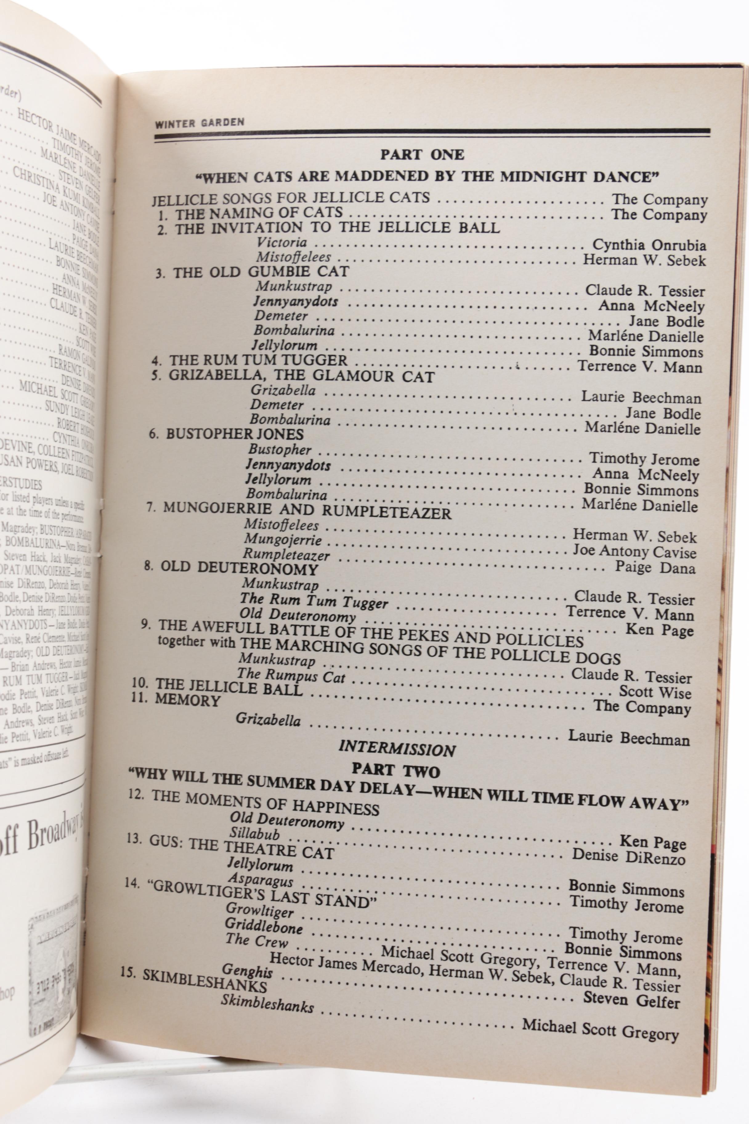 1984 "Cats" Playbill