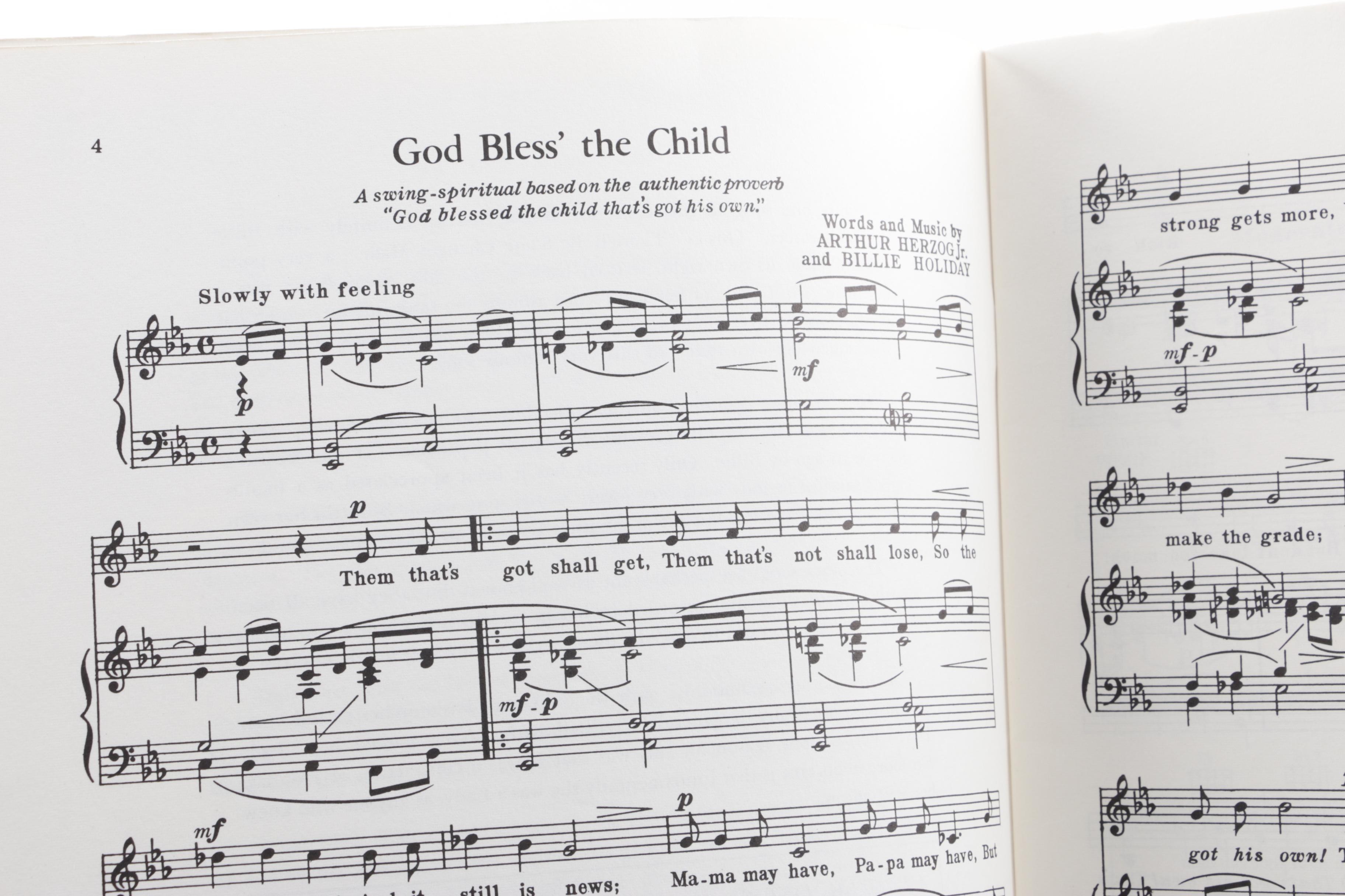 1962 "The Best of Billie Holiday" Sheet Music Book