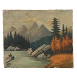 Landscape Oil Painting in the Manner of Victor Higgins