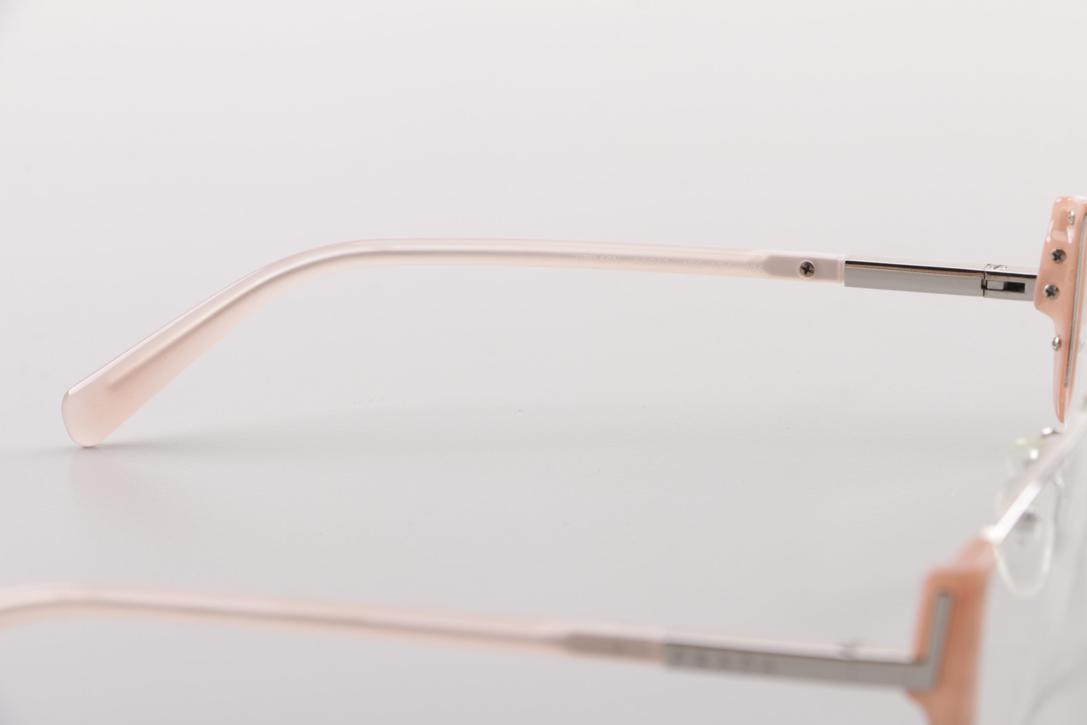 Prada Pink Semi-Rimless Eyeglasses