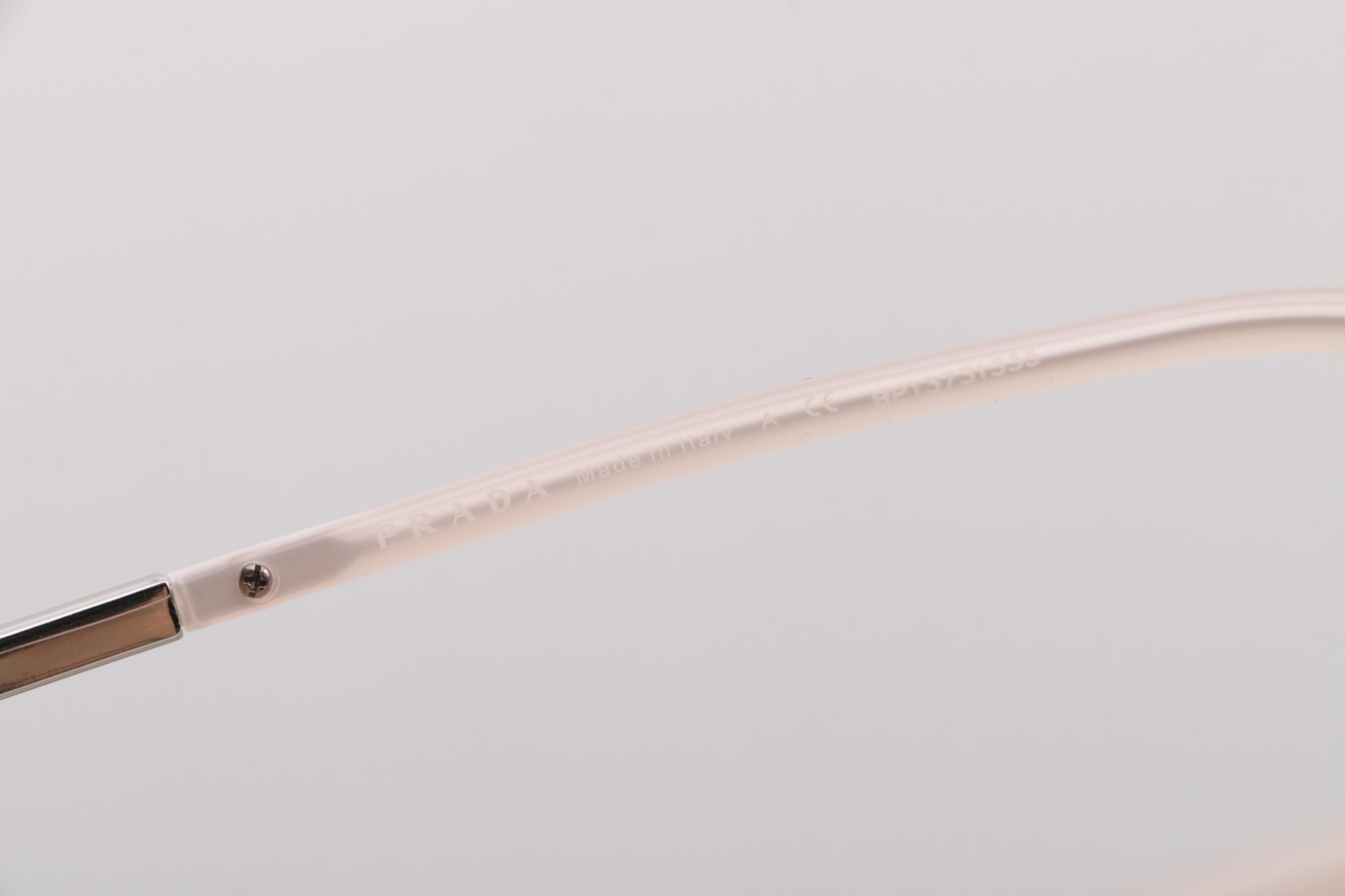 Prada Pink Semi-Rimless Eyeglasses