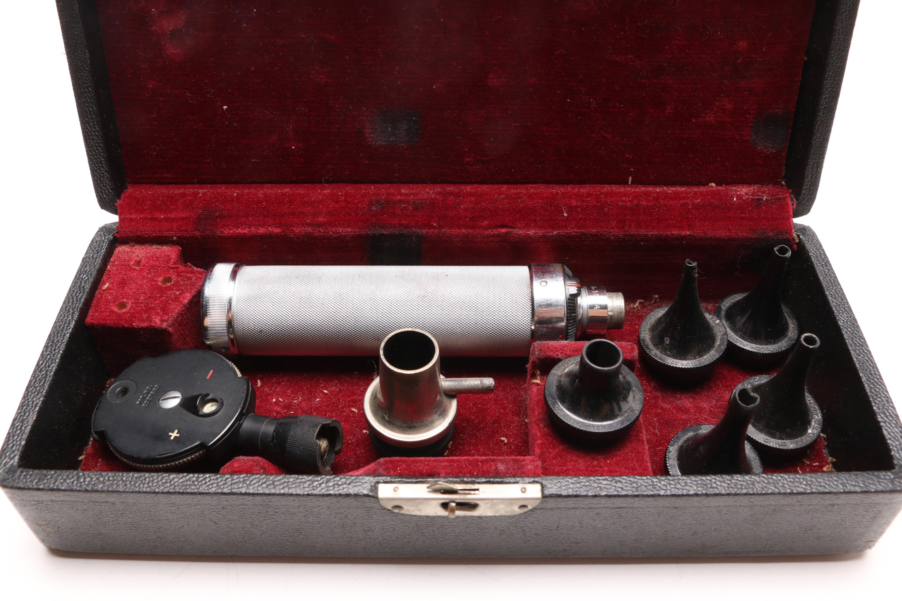 Mid-Century Doctor's Carrying Case Filled With Medical and Personal Devices