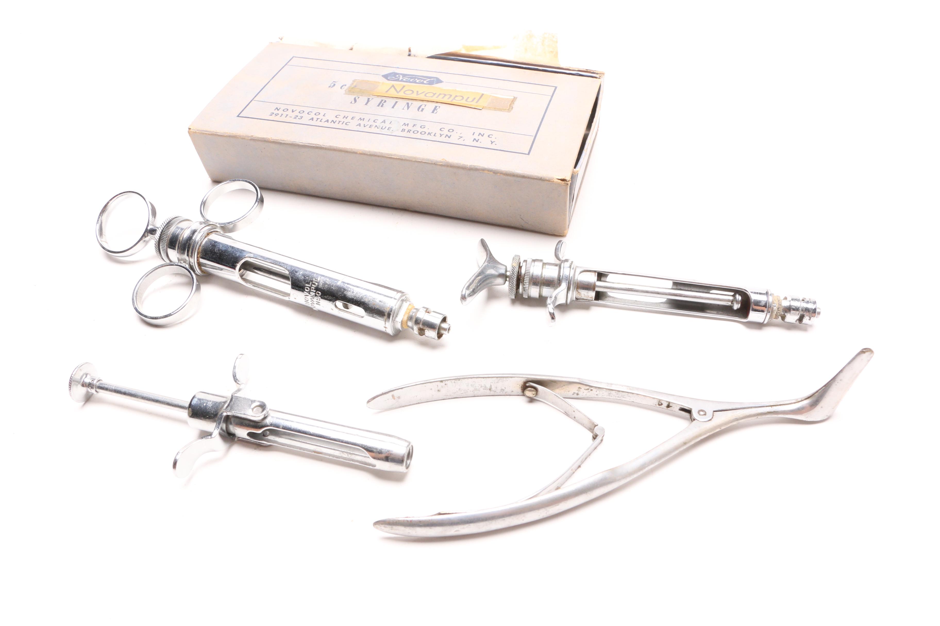 Mid-Century Doctor's Carrying Case Filled With Medical and Personal Devices