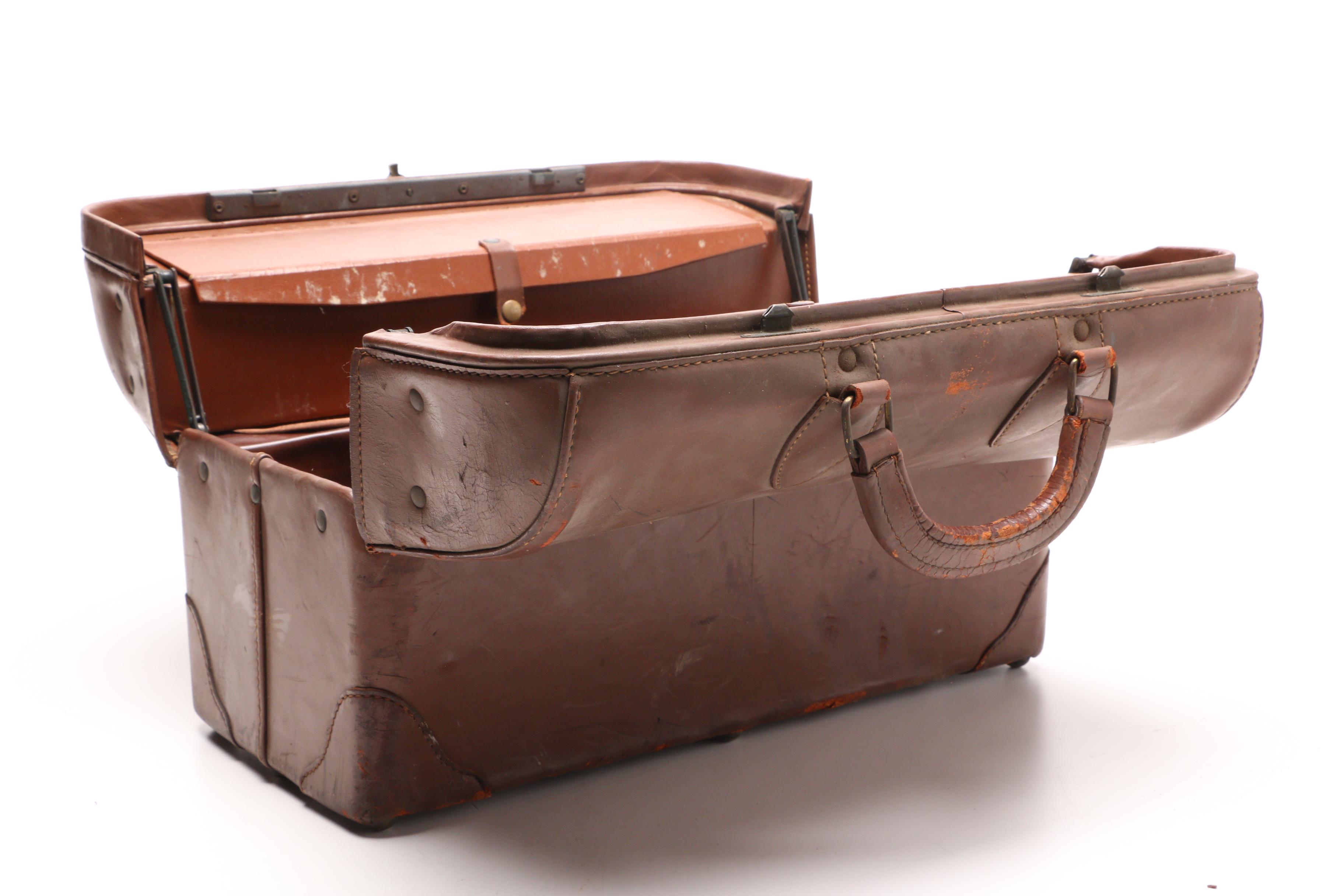Mid-Century Doctor's Carrying Case Filled With Medical and Personal Devices