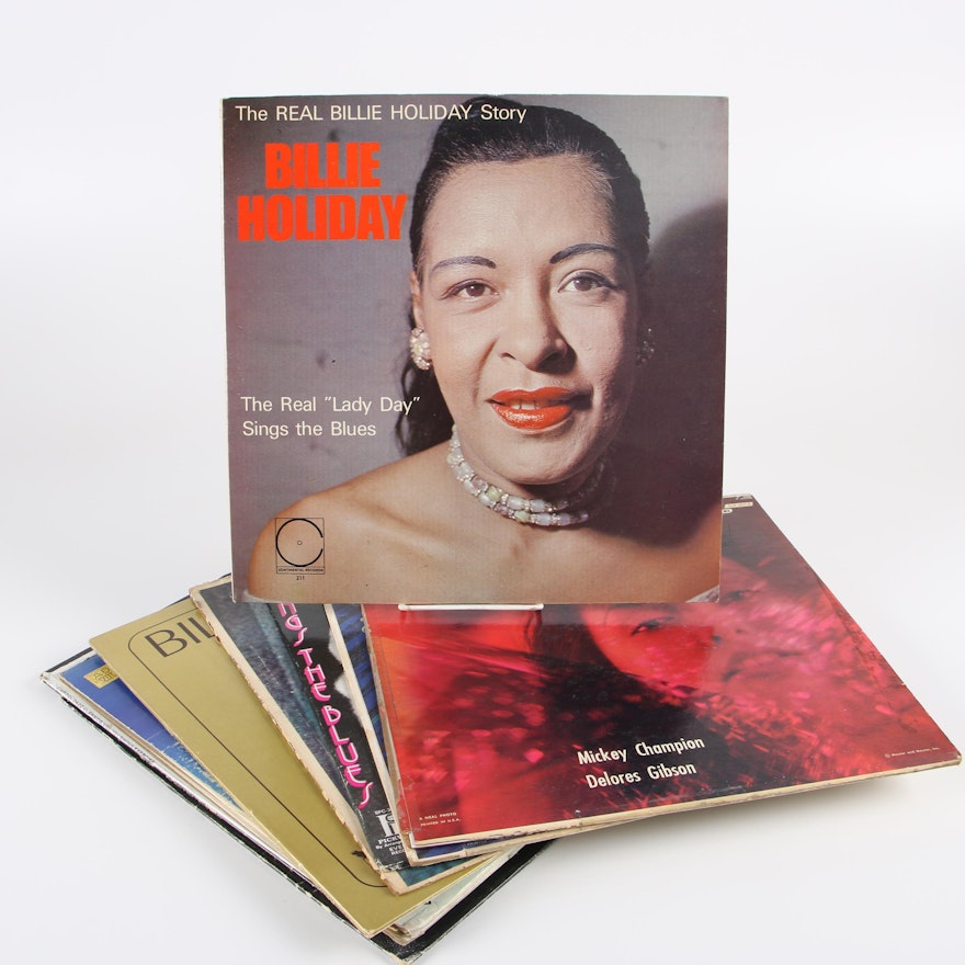 Billie Holiday Records including "The Real Billie Holiday Story"