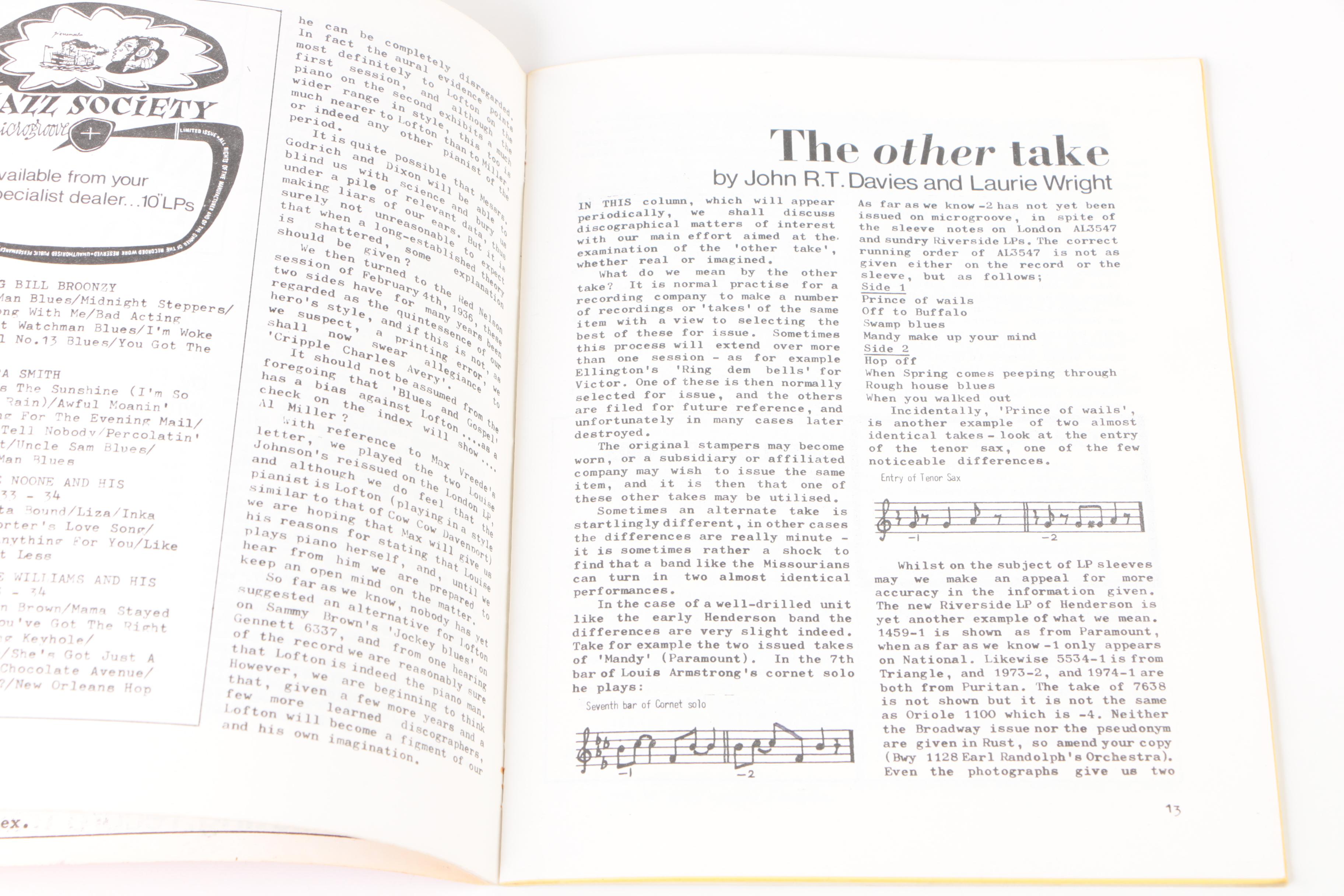 Ex-Libris Jack Bradley 1965 First Issue "Storyville" Jazz Magazine