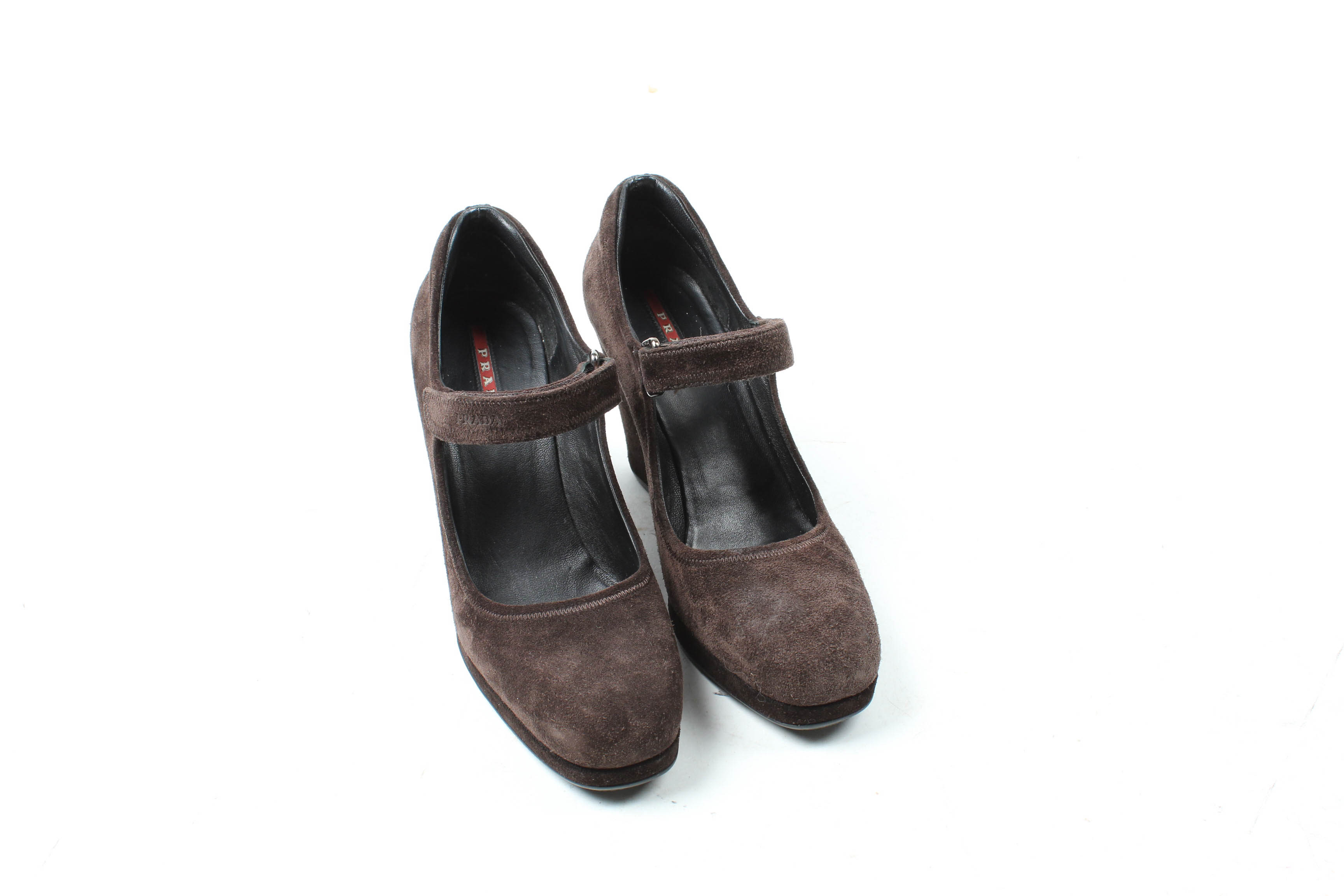 Prada Brown Suede Wedge Heels